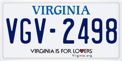 VA license plate VGV2498
