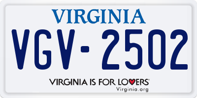 VA license plate VGV2502