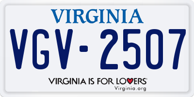 VA license plate VGV2507