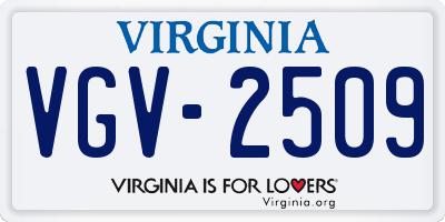 VA license plate VGV2509