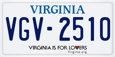 VA license plate VGV2510