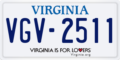 VA license plate VGV2511