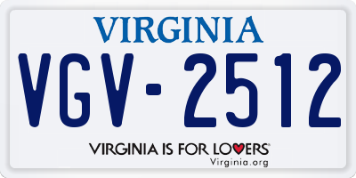 VA license plate VGV2512