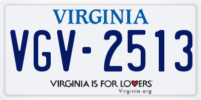 VA license plate VGV2513