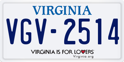 VA license plate VGV2514