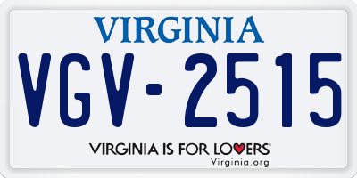 VA license plate VGV2515