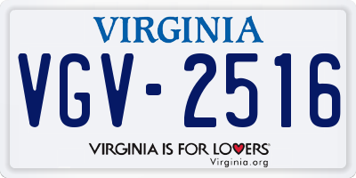VA license plate VGV2516