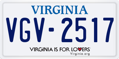 VA license plate VGV2517