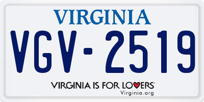 VA license plate VGV2519
