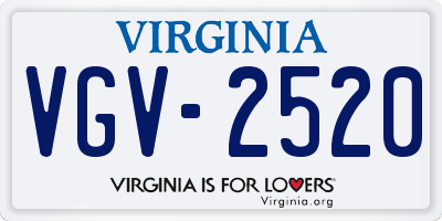 VA license plate VGV2520