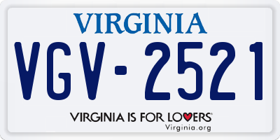 VA license plate VGV2521