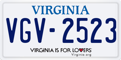 VA license plate VGV2523