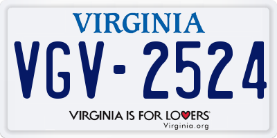 VA license plate VGV2524
