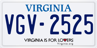 VA license plate VGV2525