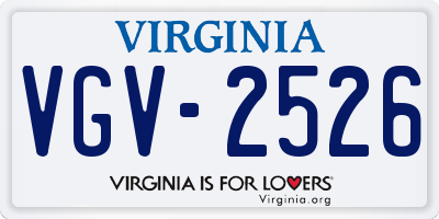 VA license plate VGV2526