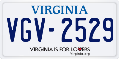 VA license plate VGV2529