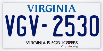 VA license plate VGV2530