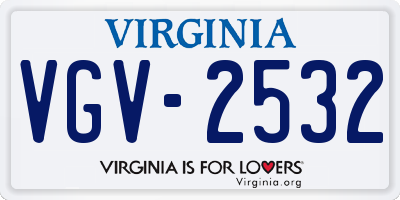 VA license plate VGV2532