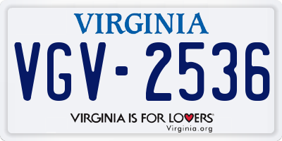 VA license plate VGV2536
