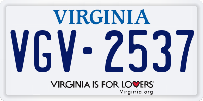 VA license plate VGV2537