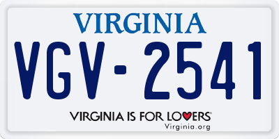 VA license plate VGV2541
