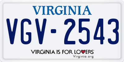 VA license plate VGV2543