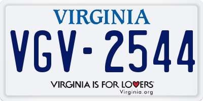 VA license plate VGV2544