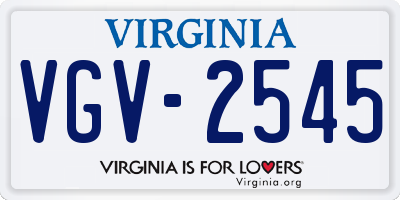 VA license plate VGV2545