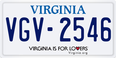 VA license plate VGV2546