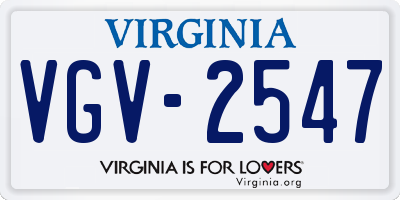 VA license plate VGV2547
