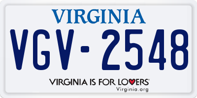 VA license plate VGV2548