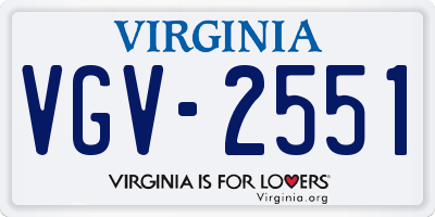 VA license plate VGV2551