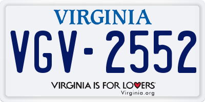 VA license plate VGV2552