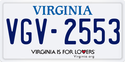 VA license plate VGV2553