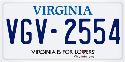 VA license plate VGV2554