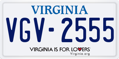VA license plate VGV2555