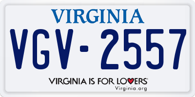 VA license plate VGV2557