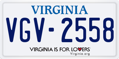 VA license plate VGV2558