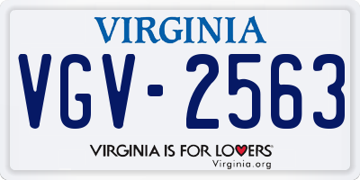 VA license plate VGV2563