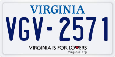 VA license plate VGV2571