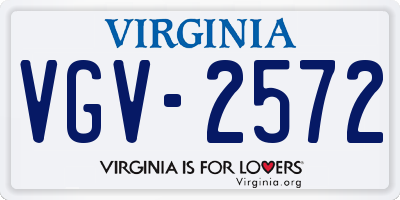 VA license plate VGV2572
