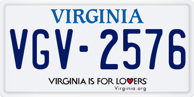 VA license plate VGV2576