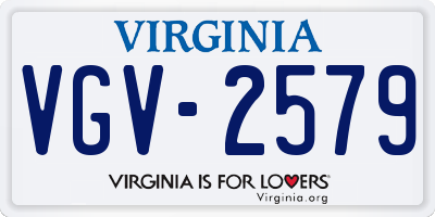 VA license plate VGV2579