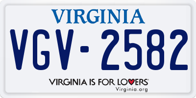 VA license plate VGV2582