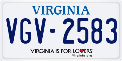 VA license plate VGV2583