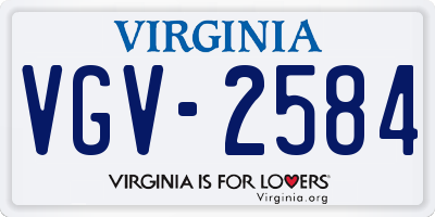 VA license plate VGV2584