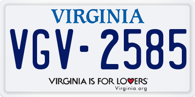 VA license plate VGV2585