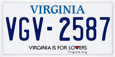 VA license plate VGV2587