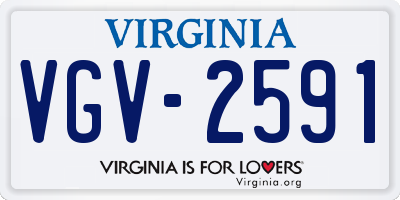 VA license plate VGV2591