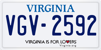 VA license plate VGV2592